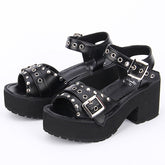 Rivet Decoration Platform High Heel Lolita Sandals
